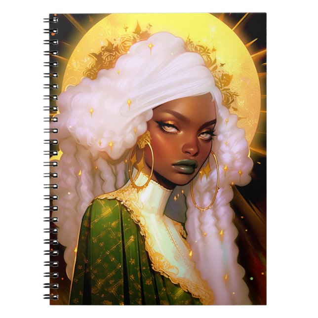 Fantasy Woman African American Art Notizblock (Vorderseite)