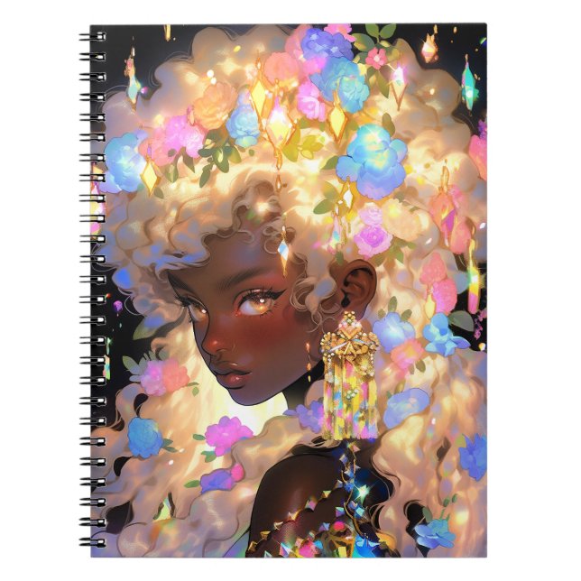 Fantasy Woman African American Art Notizblock (Vorderseite)