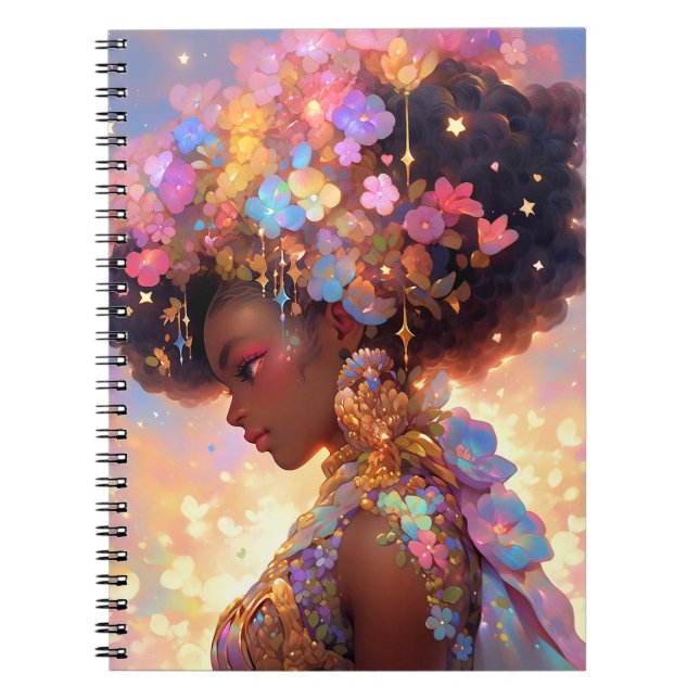 Fantasy Woman African American Art Notizblock (Vorderseite)