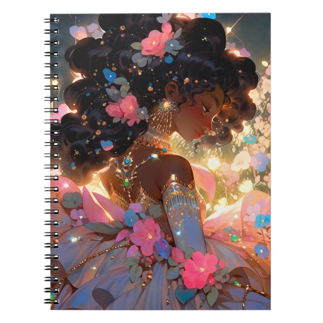 Fantasy Woman African American Art Notizblock (Vorderseite)