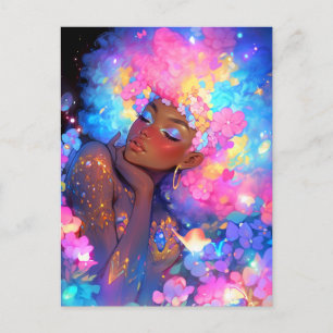 Fantasy Woman African American Art Postkarte