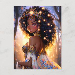 Fantasy Woman African American Art Postkarte