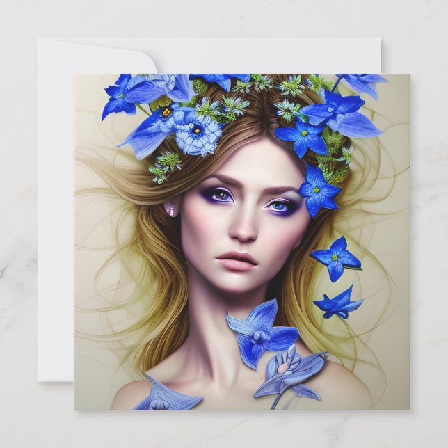 Fantasy Women Fairy Portrait Mitteilungskarte (Vorderseite)
