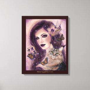 Fantasy women with cat by Renee Lavoie Leinwanddruck