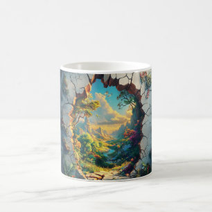 Fantasy World durch ein Cracks Wall Design Kaffeetasse