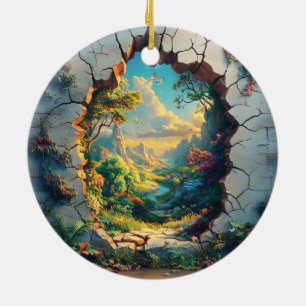 Fantasy World durch ein Cracks Wall Design Keramik Ornament