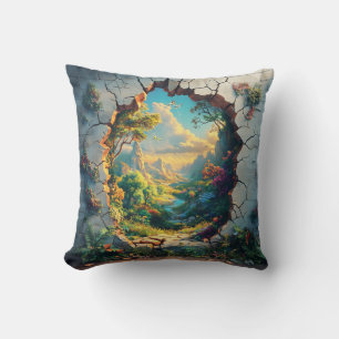 Fantasy World durch ein Cracks Wall Design Kissen