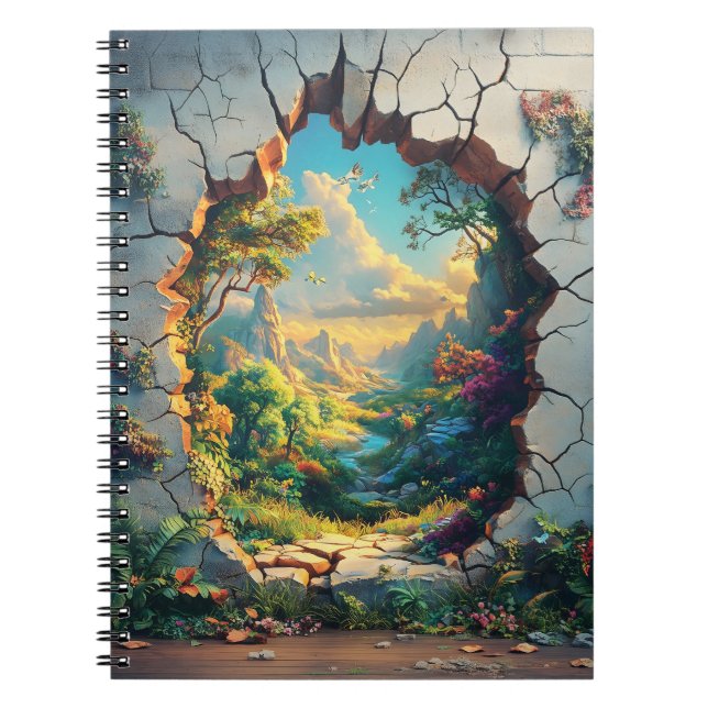 Fantasy World durch ein Cracks Wall Design Notizblock (Vorderseite)