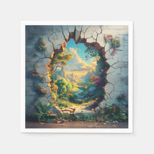 Fantasy World durch ein Cracks Wall Design Serviette