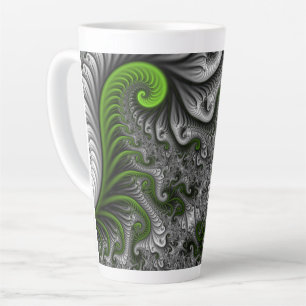 Fantasy World Green and Graue Abstrakte Fraktal Ar Milchtasse