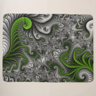 Fantasy World Green and Graue Abstrakte Fraktal Ar Sherpadecke