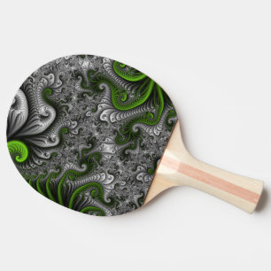 Fantasy World Green and Graue Abstrakte Fraktal Ar Tischtennis Schläger