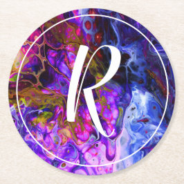 Fantasy World Monogram Runder Pappuntersetzer