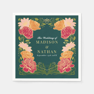 Fantasy-Zauberhafter Blumen-Garten-Hochzeit Serviette