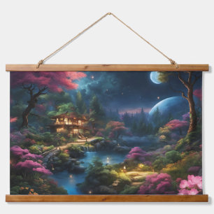 Fantasy Zuhause und Garden Wandteppich Mit Holzrahmen