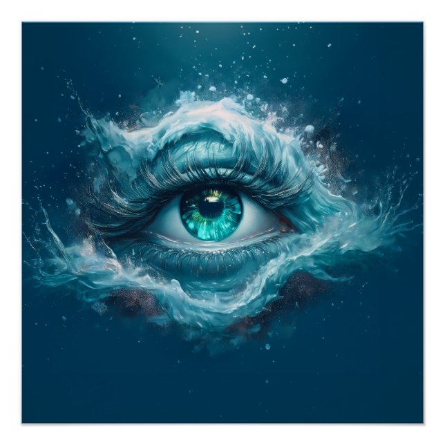 Fantasybild - Alte blaue Augen Poster (Vorderseite)