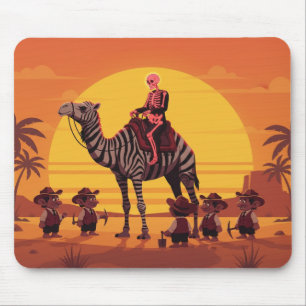 Fantasybild eines Skeletts, das auf einem gestreif Mousepad
