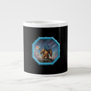 Fantasybild Kleiner blauer Drache in Bronze-Rüstun Jumbo-Tasse