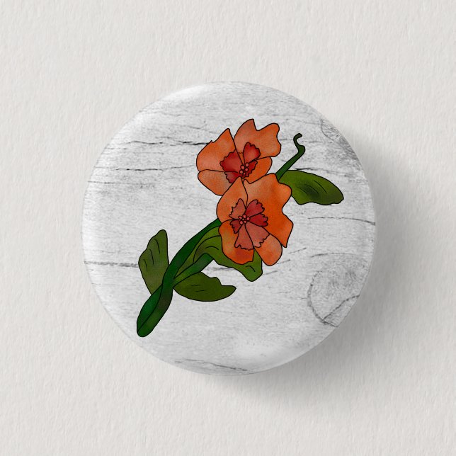 Fantasyblume Button (Vorderseite)