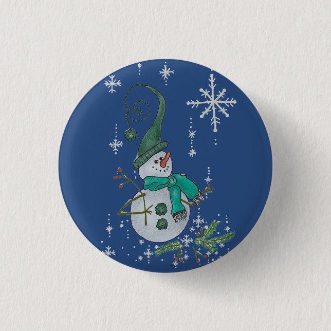 Fantasyschneemann Button (Vorderseite)