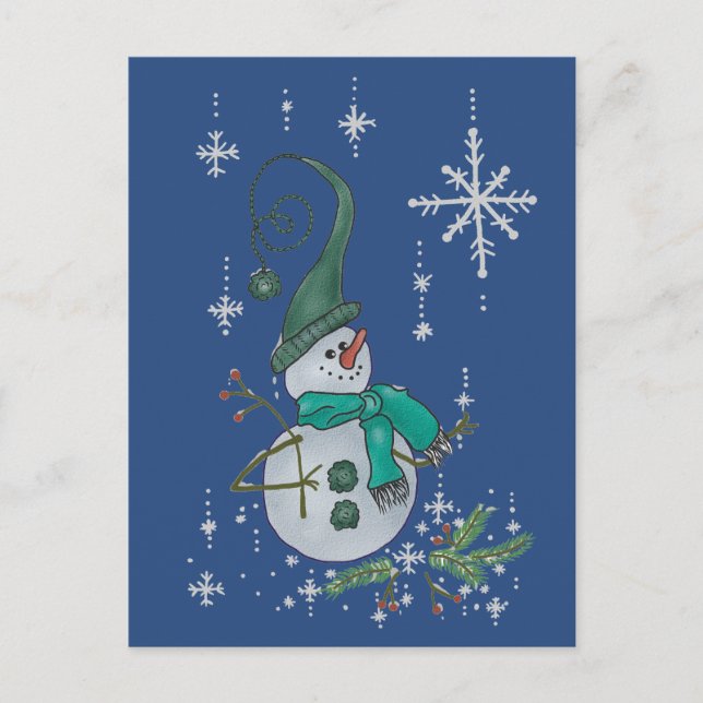 Fantasyschneemann Postkarte (Vorderseite)