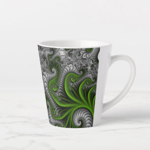 Fantasywelt grün und grau abstrakte fraktale Kunst Milchtasse