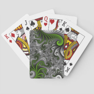 Fantasywelt Grüne und Graue Abstrakte Fractal-Kuns Spielkarten