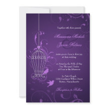 Fantful Bird Cage mit Wirbel Eggplant Hochzeit