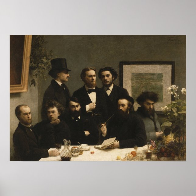 Fantin-Latour - am Tisch Poster (Vorne)