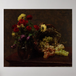 Fantin-Latour - Blumen und Trauben Poster