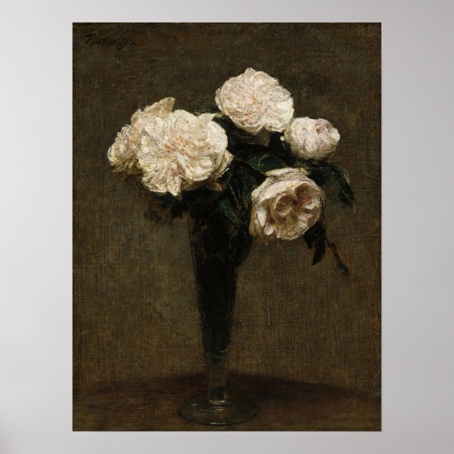 Fantin-Latour - Roses In A Vase Poster (Vorne)
