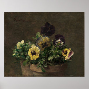 Fantin-Latour - Stiefmütterchen mit Spitze Poster