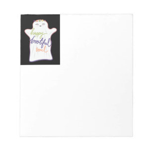 Fantôme de dessin coloré mignon avec Bloc-notes te