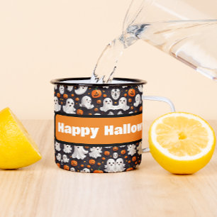 Fantôme d'Halloween et Mug de café Citrouille