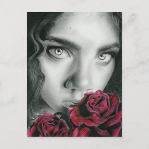 Fantôme d'une beauté gothique rose Carte postale