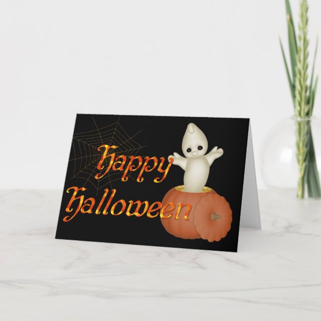 Fantôme en Citrouille Bonne carte de voeux Hallowe (Devant)