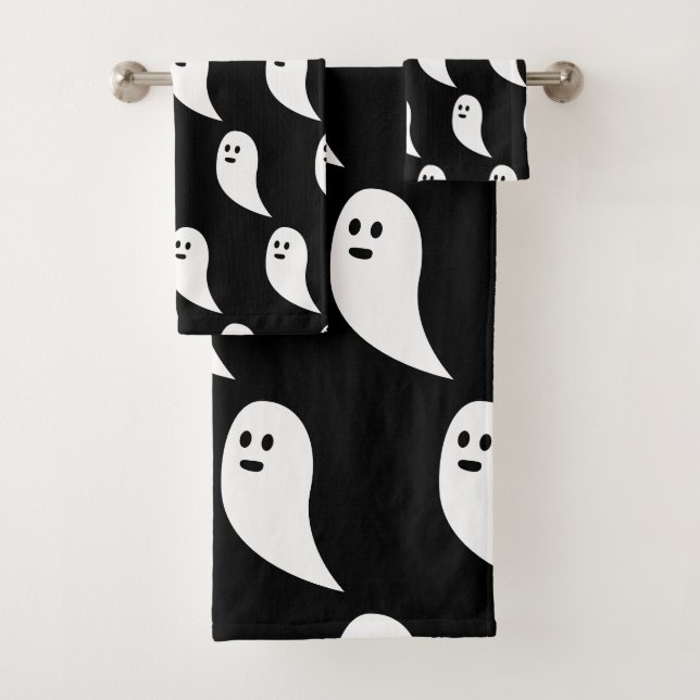 Fantôme Halloween noir blanc mignon motif (En situation)