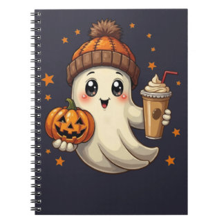 Fantôme mignon avec Citrouille et Carnet Spiral ca