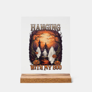 Fantômes de Boo suspendus Citrouilles Lune pleine_