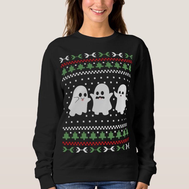 Fantômes Halloween Sweat moche Noël (Devant)