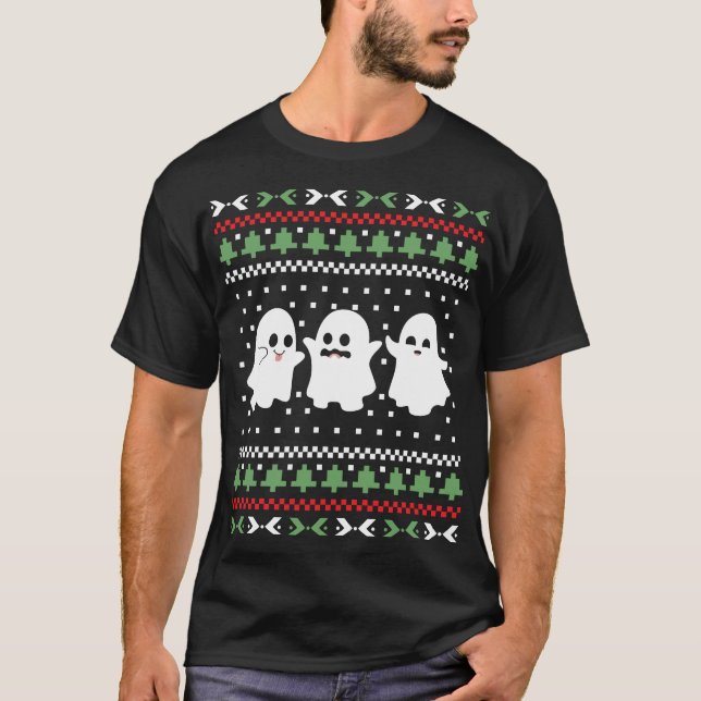 Fantômes Halloween Sweat moche Noël (Devant)