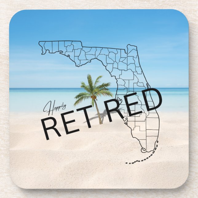 Fappiable Remüde Florida Tropical Beach & Palm Tre Getränkeuntersetzer (Vorderseite)