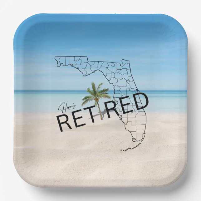 Fappiable Remüde Florida Tropical Beach & Palm Tre Pappteller (Vorderseite)