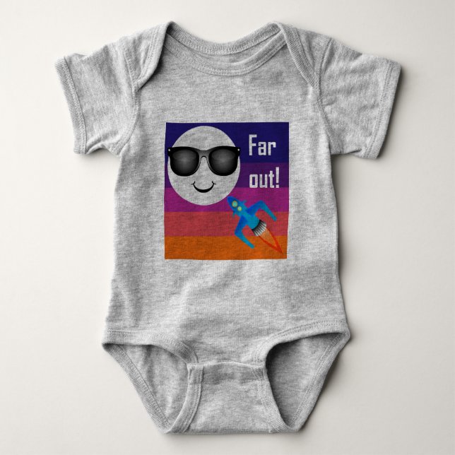 Far Out Design - Baby Jersey Bodysuit Strampler (Vorderseite)