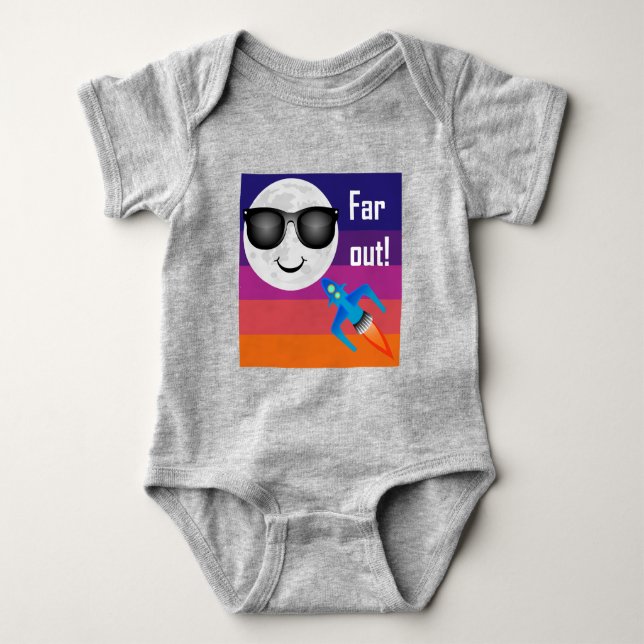 Far Out Design - Baby Jersey Bodysuit Strampler (Vorderseite)