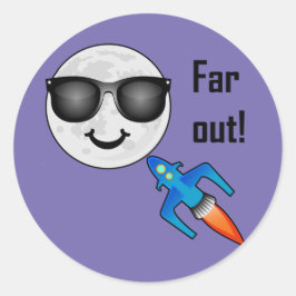 Far Out Design - Klassischer Rundaufkleber Runder Aufkleber