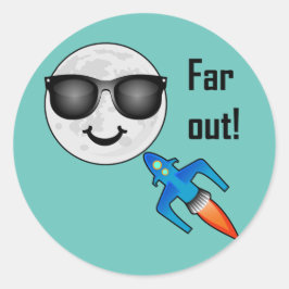 Far Out Design - Klassischer Rundaufkleber Runder Aufkleber