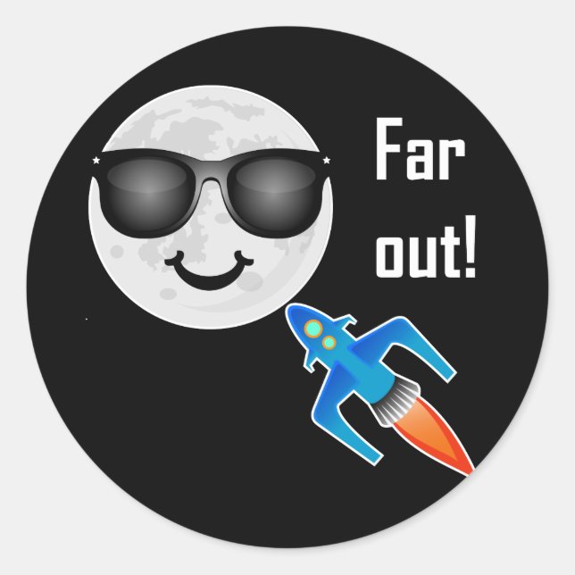 Far Out Design - Klassischer Rundaufkleber Runder Aufkleber (Vorderseite)