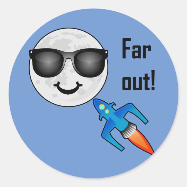 Far Out Design - Klassischer Rundaufkleber Runder Aufkleber (Vorderseite)