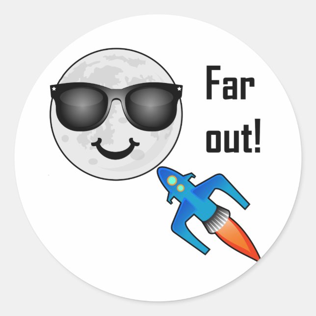 Far Out Design - Klassischer Rundaufkleber Runder Aufkleber (Vorderseite)